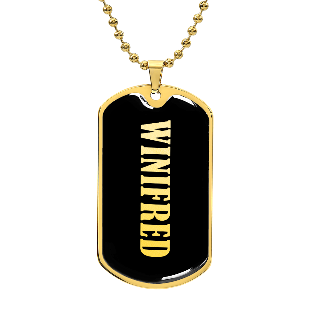 Winifred v02 - 18k Gold Finished Luxury Dog Tag Necklace