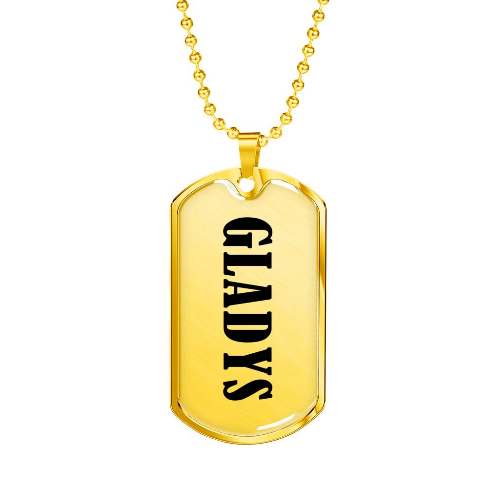 Gladys v01 - 18k Gold Finished Luxury Dog Tag Necklace