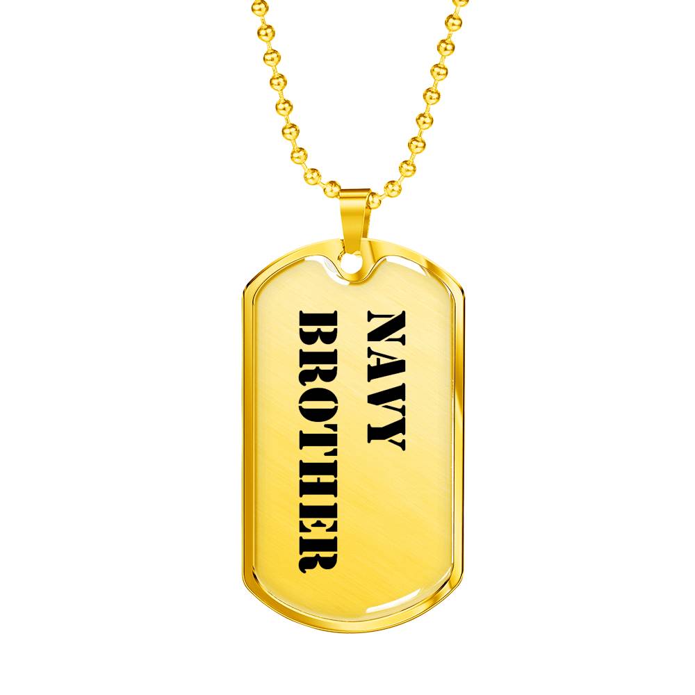 Navy Brother - 18k Gold Finished Luxury Dog Tag Necklace