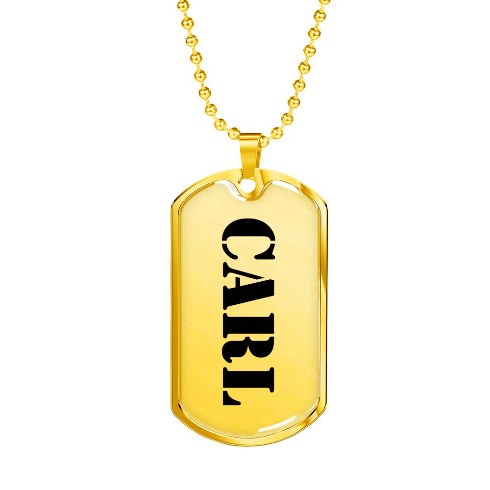 Carl - 18k Gold Finished Luxury Dog Tag Necklace