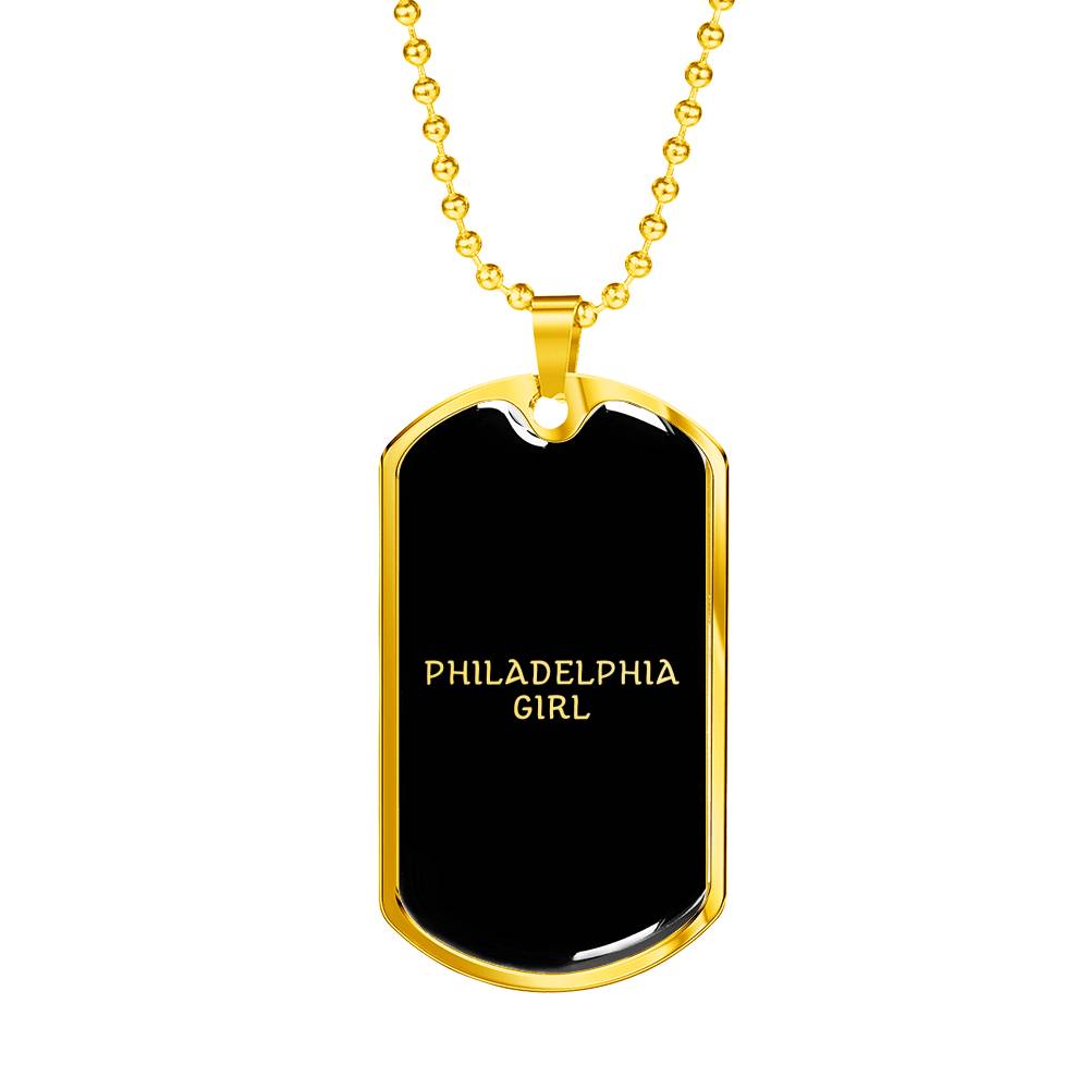 Philadelphia Girl v2 - 18k Gold Finished Luxury Dog Tag Necklace