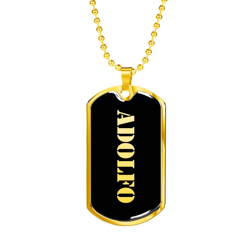 Adolfo v2 - 18k Gold Finished Luxury Dog Tag Necklace