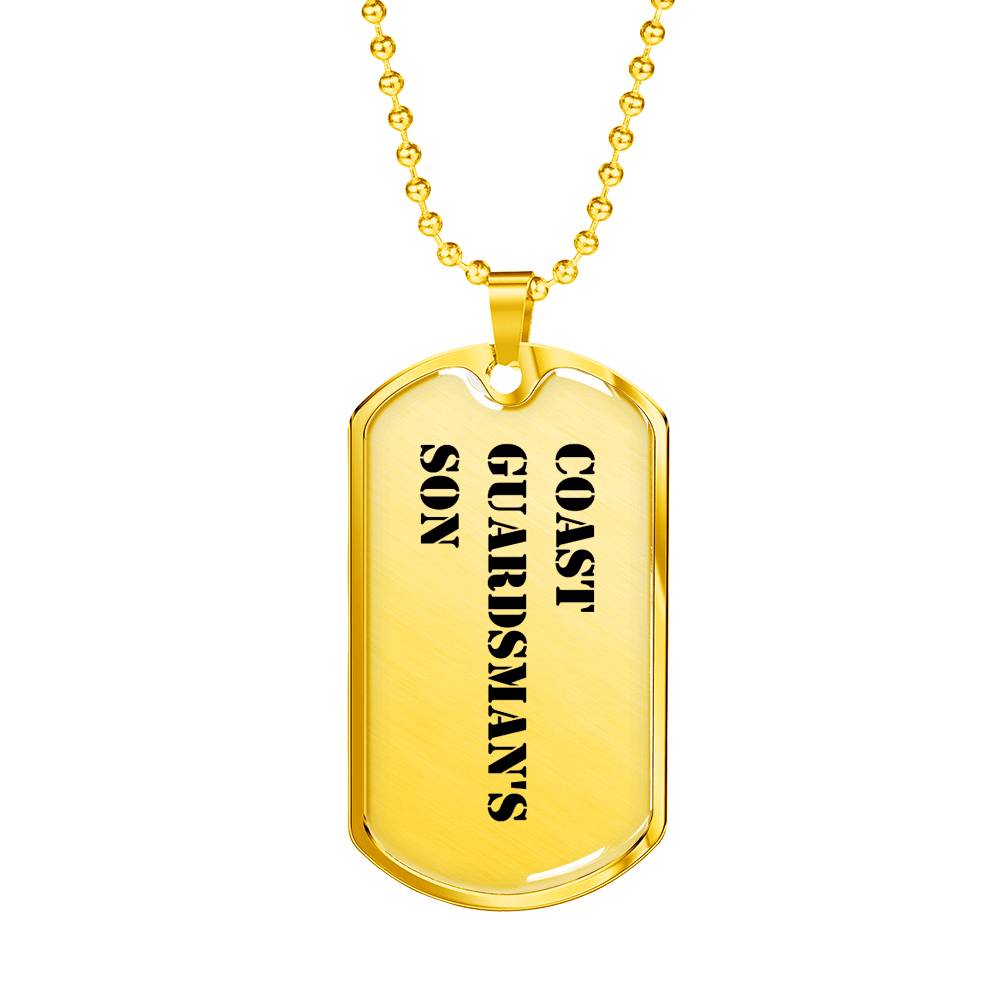 Coast Guardsman's Son - 18k Gold Finished Luxury Dog Tag Necklace