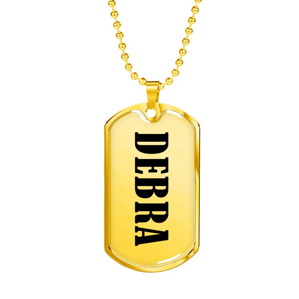 Debra v01 - 18k Gold Finished Luxury Dog Tag Necklace