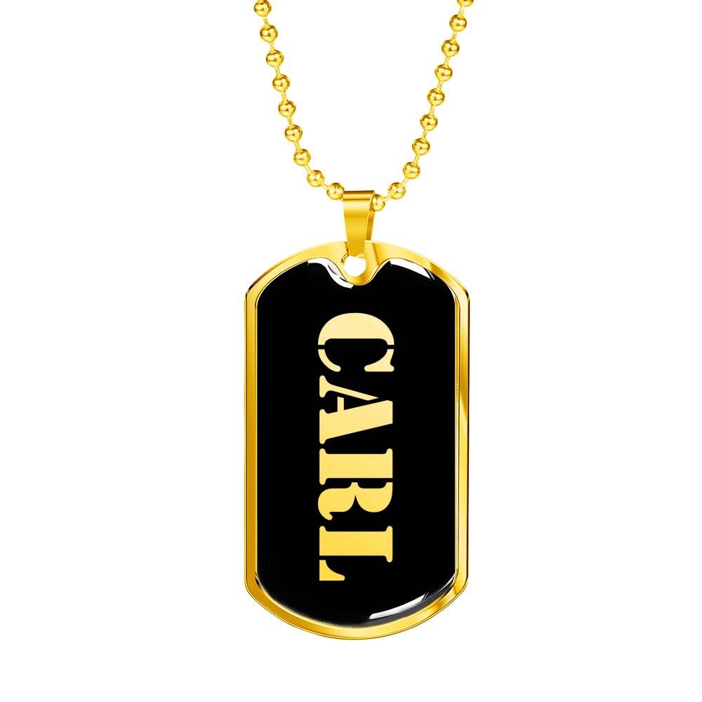 Carl v2 - 18k Gold Finished Luxury Dog Tag Necklace
