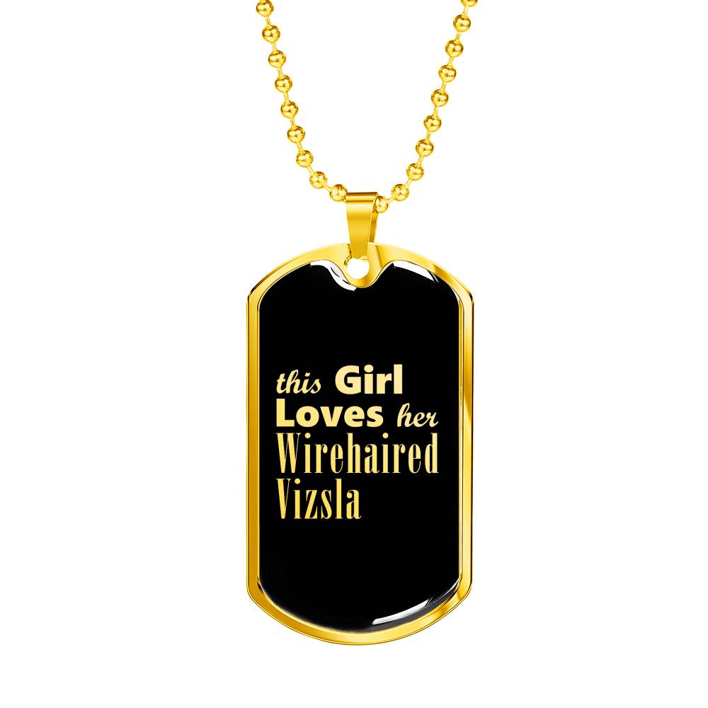 Wirehaired Vizsla v2 - 18k Gold Finished Luxury Dog Tag Necklace