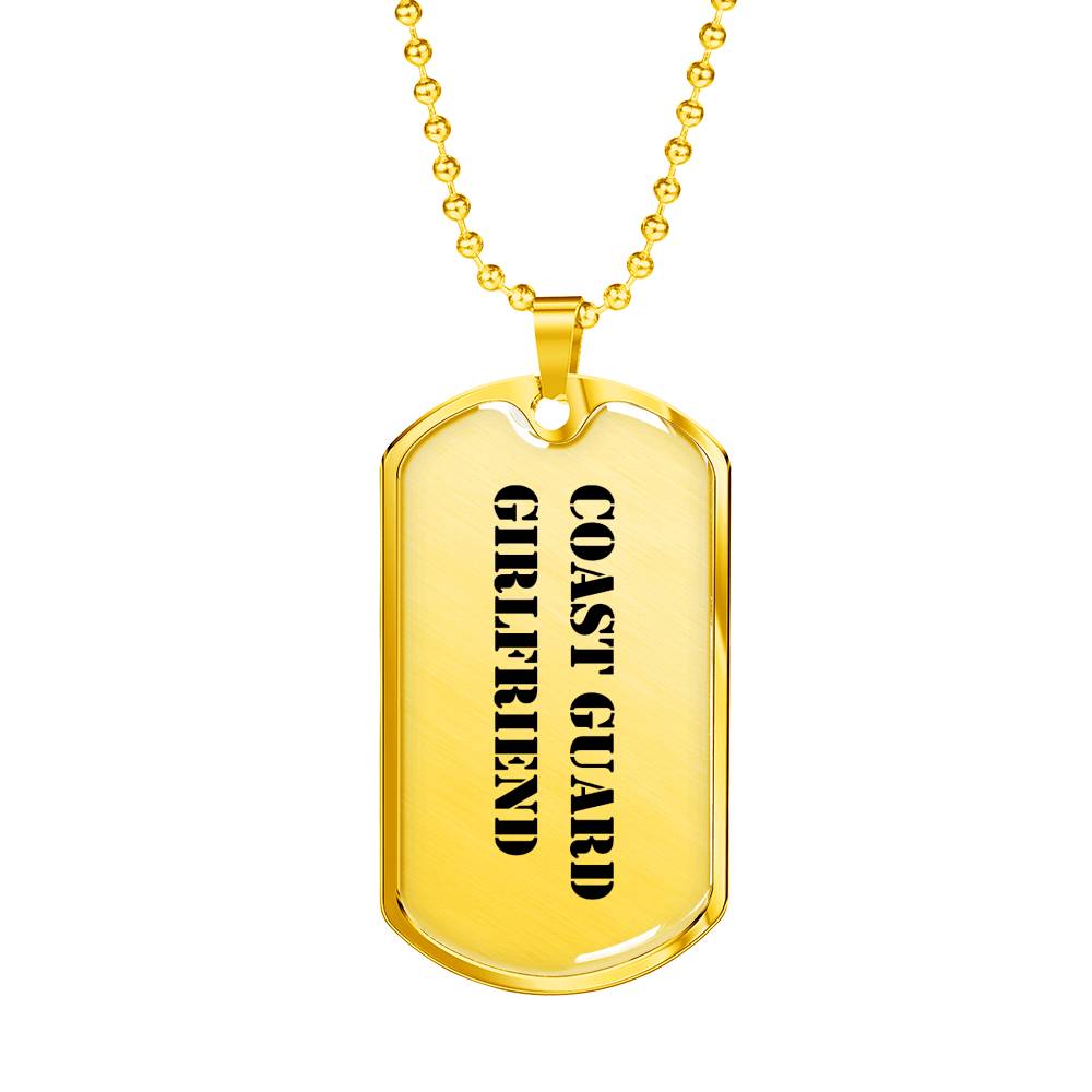 Coast Guard Girlfriend - 18k Gold Finished Luxury Dog Tag Necklace