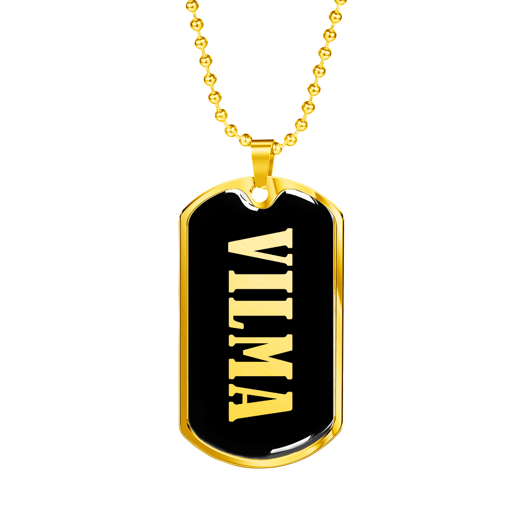 Vilma v02 - 18k Gold Finished Luxury Dog Tag Necklace