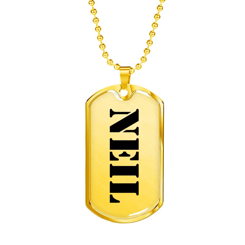 Neil - 18k Gold Finished Luxury Dog Tag Necklace