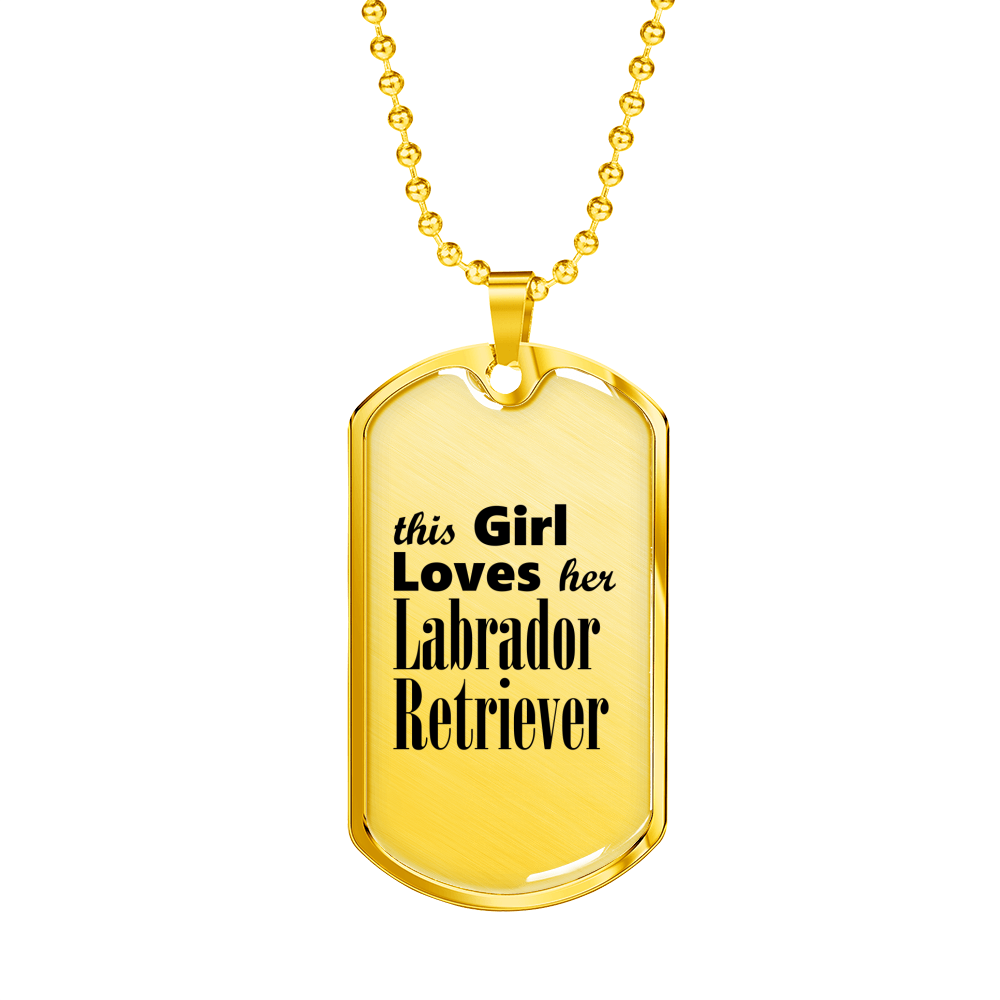 Labrador Retriever - 18k Gold Finished Luxury Dog Tag Necklace