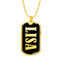 Lisa v02 - 18k Gold Finished Luxury Dog Tag Necklace