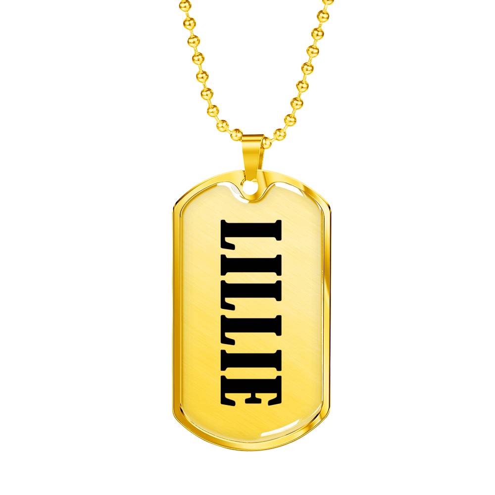 Lillie v01 - 18k Gold Finished Luxury Dog Tag Necklace