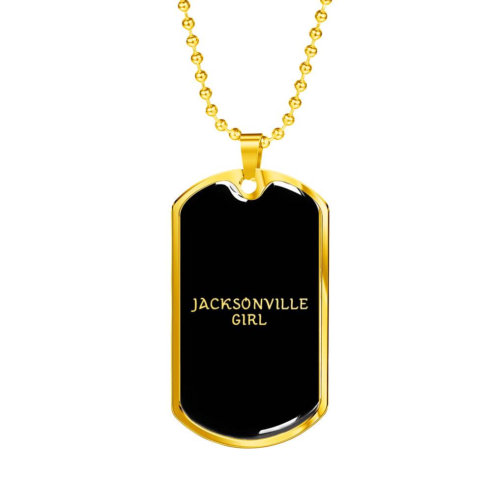 Jacksonville Girl v2 - 18k Gold Finished Luxury Dog Tag Necklace