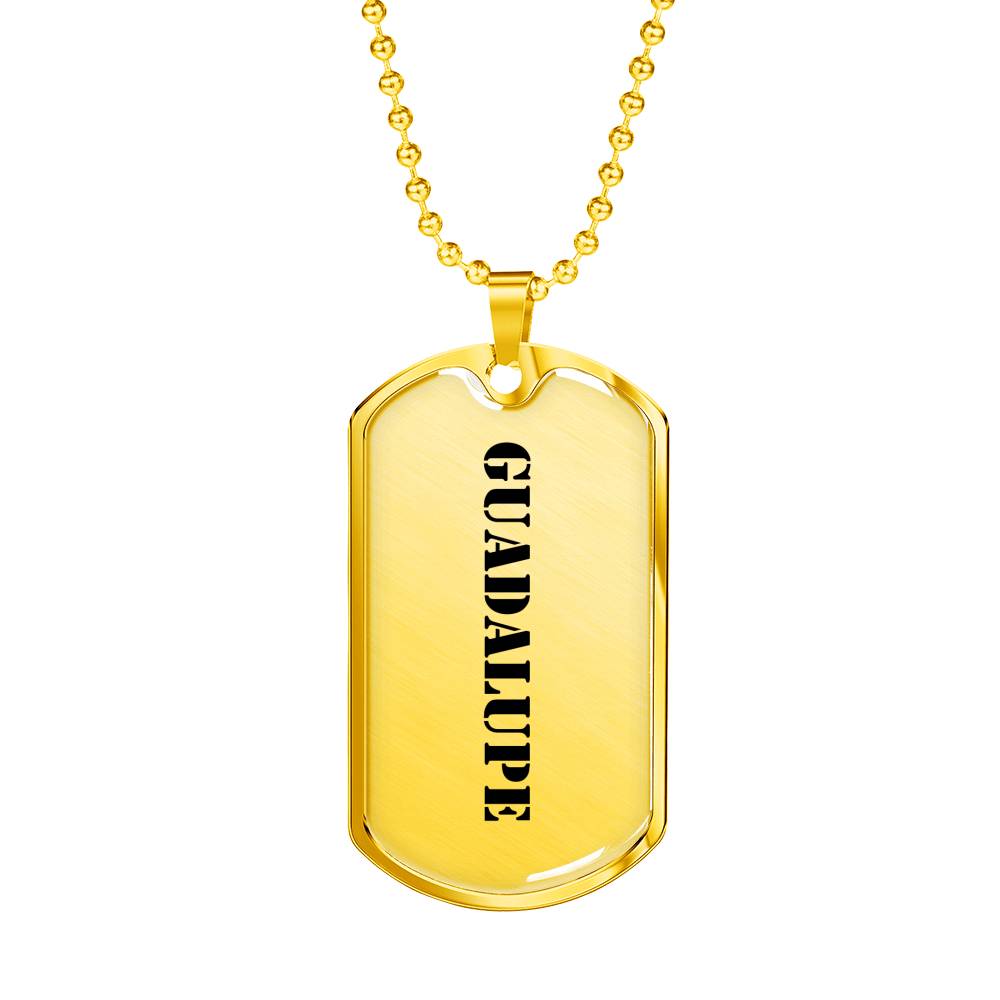 Guadalupe - 18k Gold Finished Luxury Dog Tag Necklace