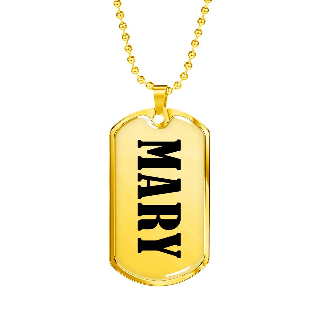 Mary v01 - 18k Gold Finished Luxury Dog Tag Necklace