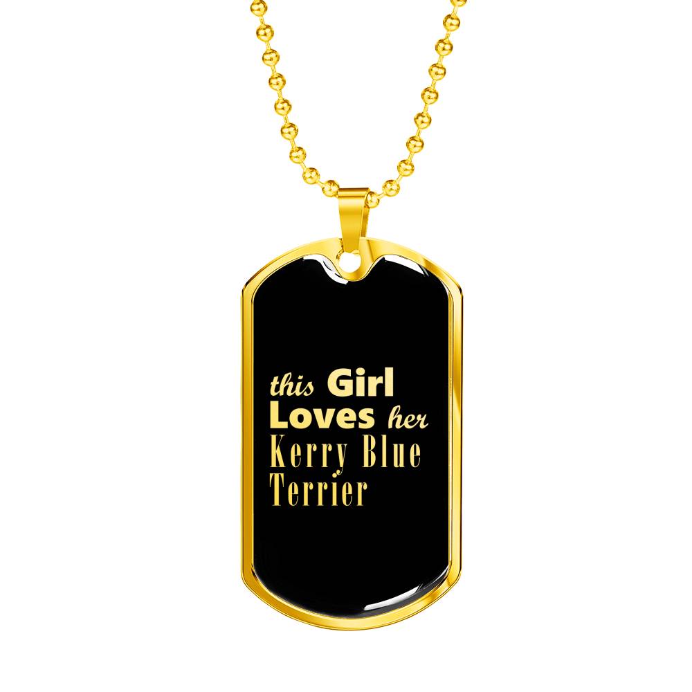 Kerry Blue Terrier v2 - 18k Gold Finished Luxury Dog Tag Necklace