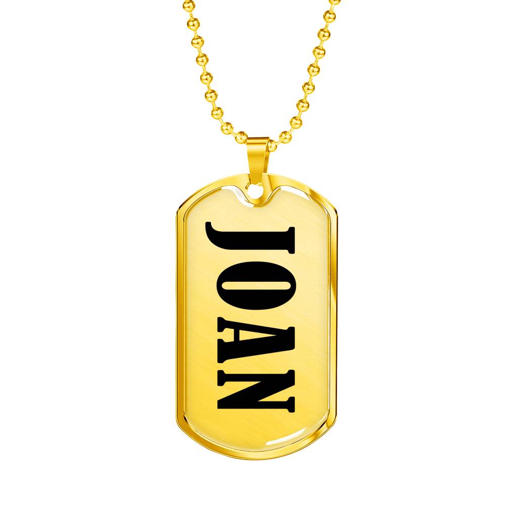 Joan v01 - 18k Gold Finished Luxury Dog Tag Necklace