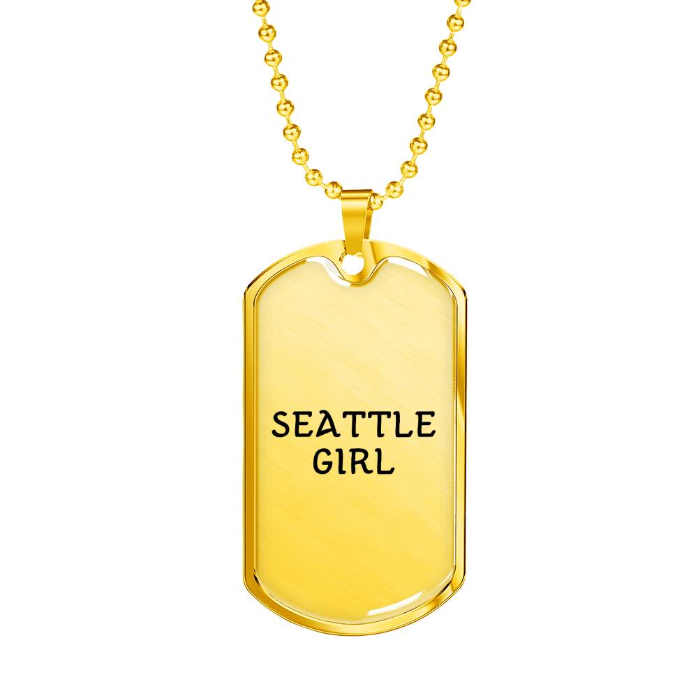Seattle Girl - 18k Gold Finished Luxury Dog Tag Necklace