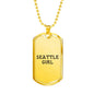 Seattle Girl - 18k Gold Finished Luxury Dog Tag Necklace