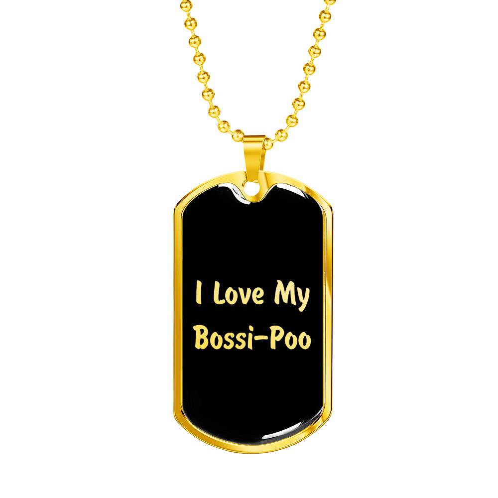 Love My Bossi-Poo v5 - 18k Gold Finished Luxury Dog Tag Necklace