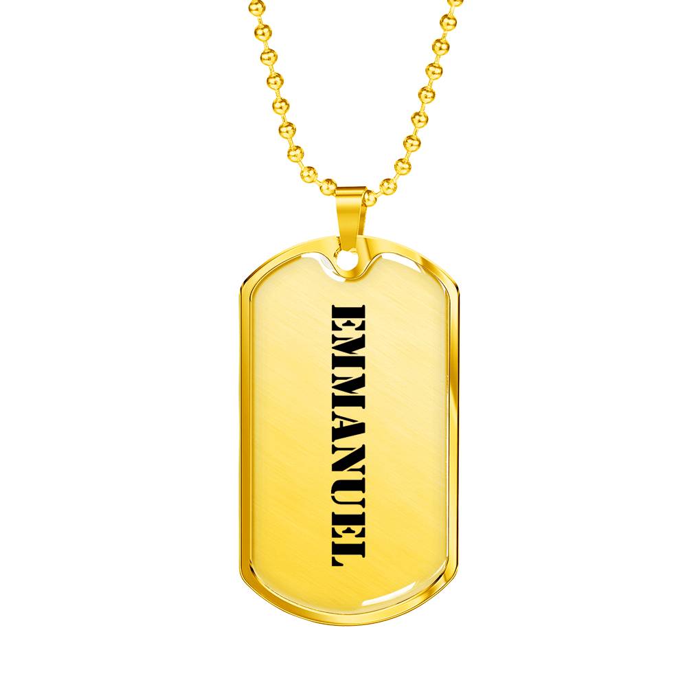 Emmanuel - 18k Gold Finished Luxury Dog Tag Necklace