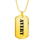 Avery - 18k Gold Finished Luxury Dog Tag Necklace