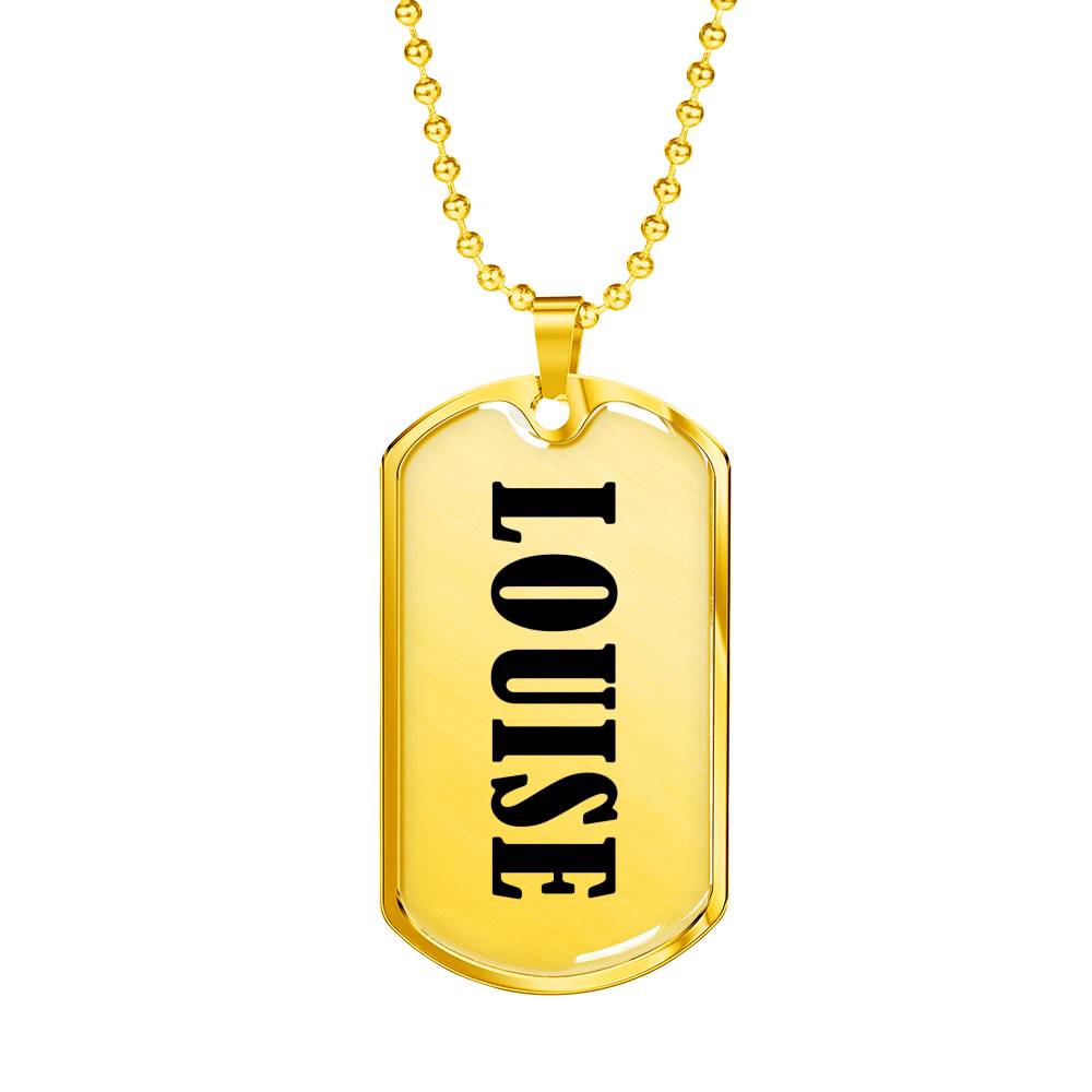 Louise v01 - 18k Gold Finished Luxury Dog Tag Necklace