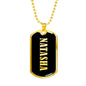 Natasha v02 - 18k Gold Finished Luxury Dog Tag Necklace