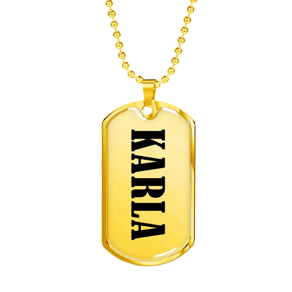 Karla v01 - 18k Gold Finished Luxury Dog Tag Necklace