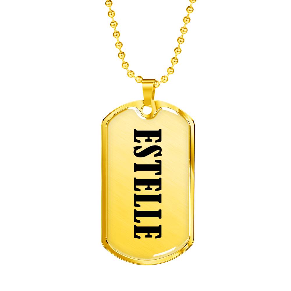Estelle v01 - 18k Gold Finished Luxury Dog Tag Necklace