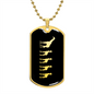 Mama Giraffe With 4 Calves v2 - 18k Gold Finished Luxury Dog Tag Necklace