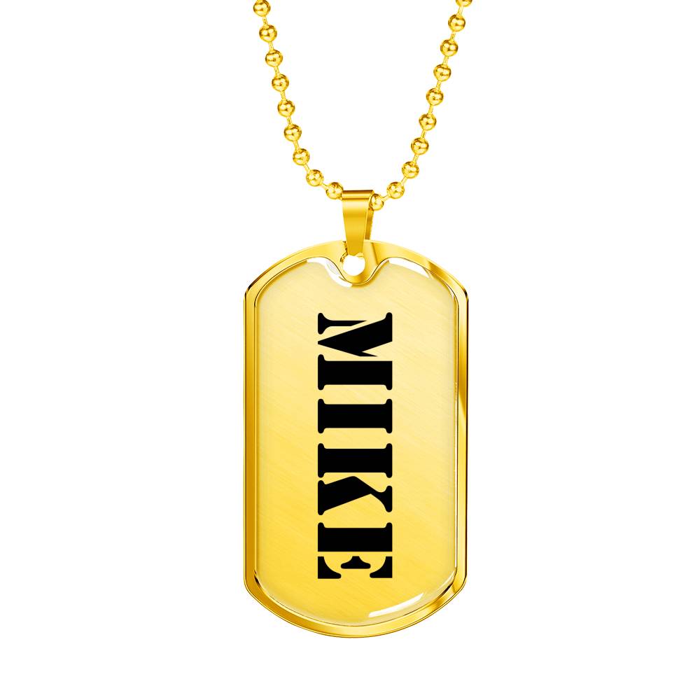 Mike - 18k Gold Finished Luxury Dog Tag Necklace
