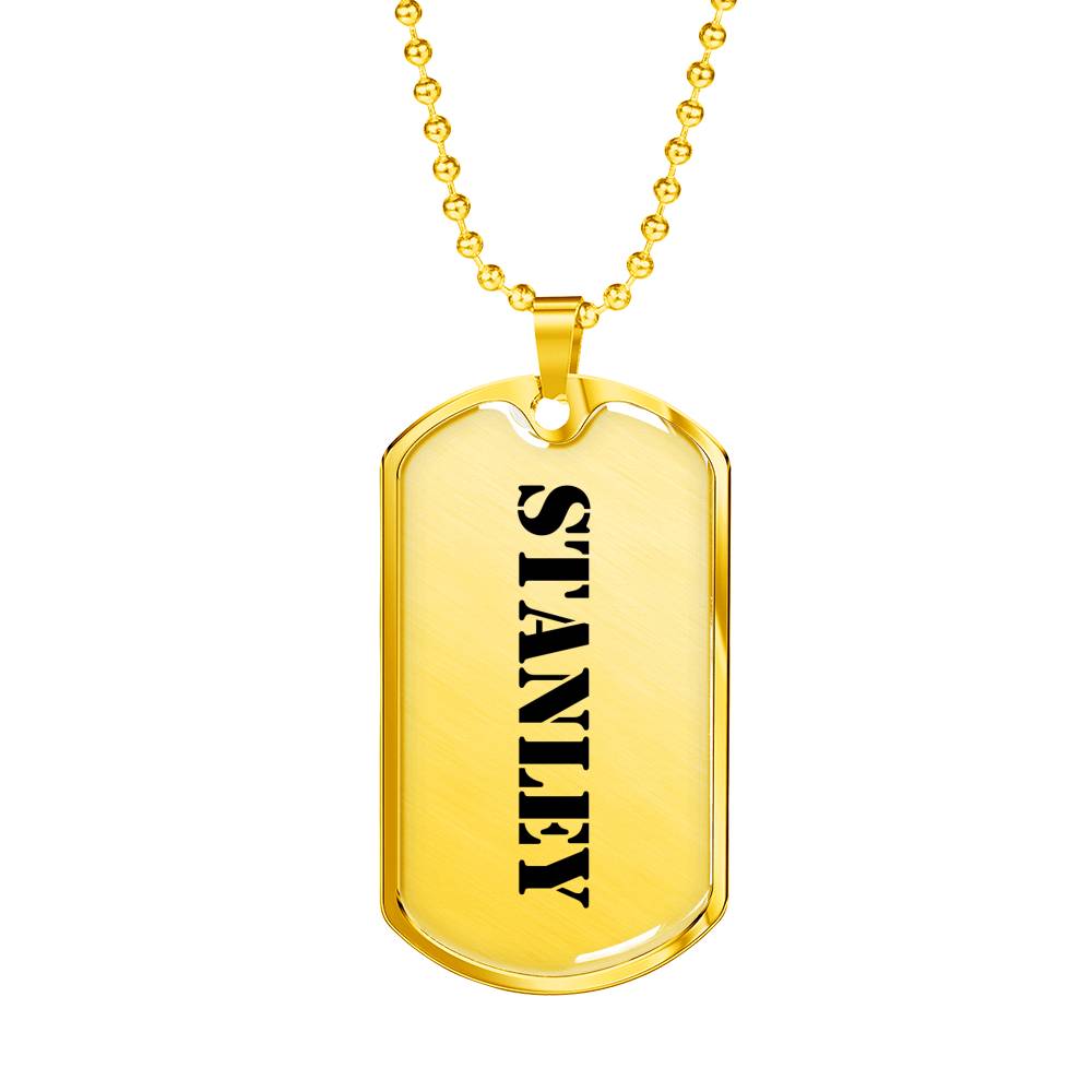 Stanley - 18k Gold Finished Luxury Dog Tag Necklace