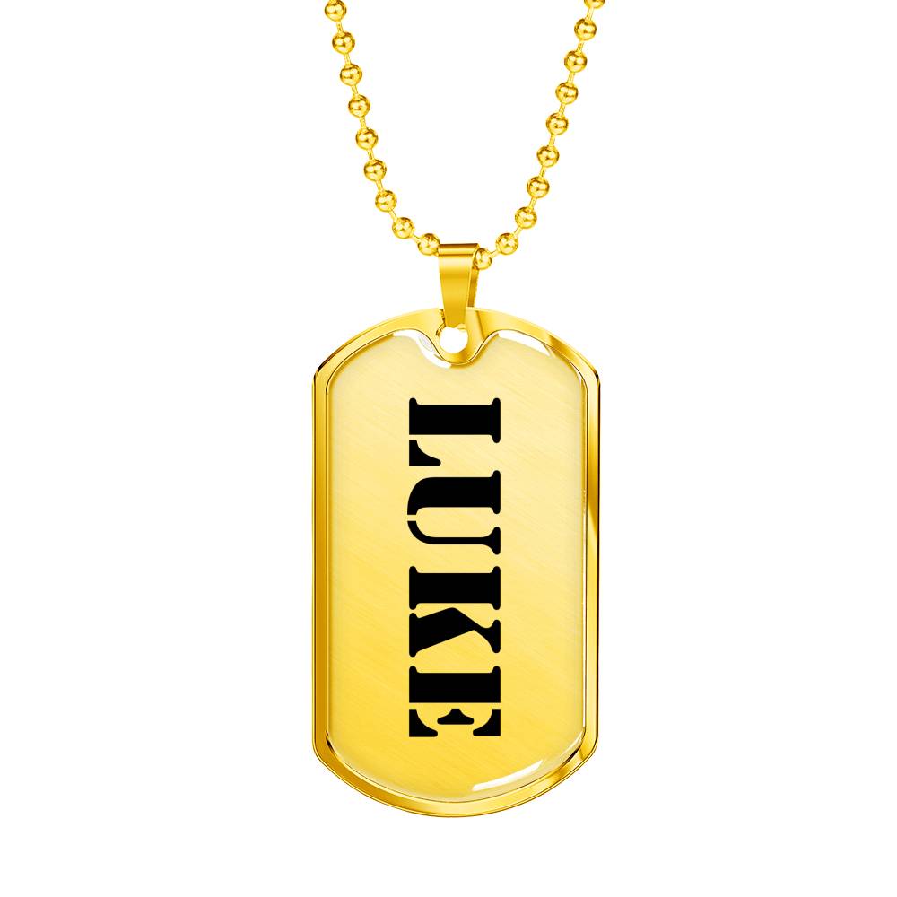 Luke - 18k Gold Finished Luxury Dog Tag Necklace
