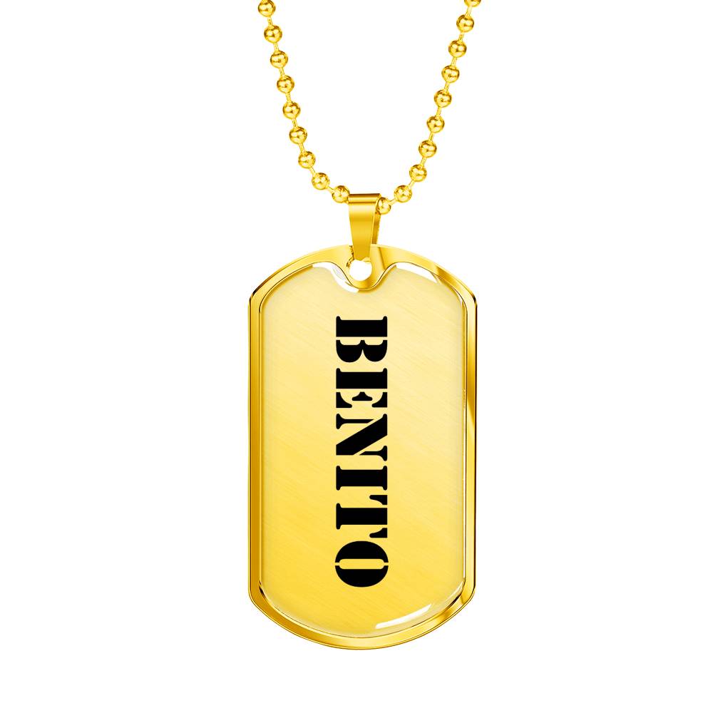 Benito - 18k Gold Finished Luxury Dog Tag Necklace