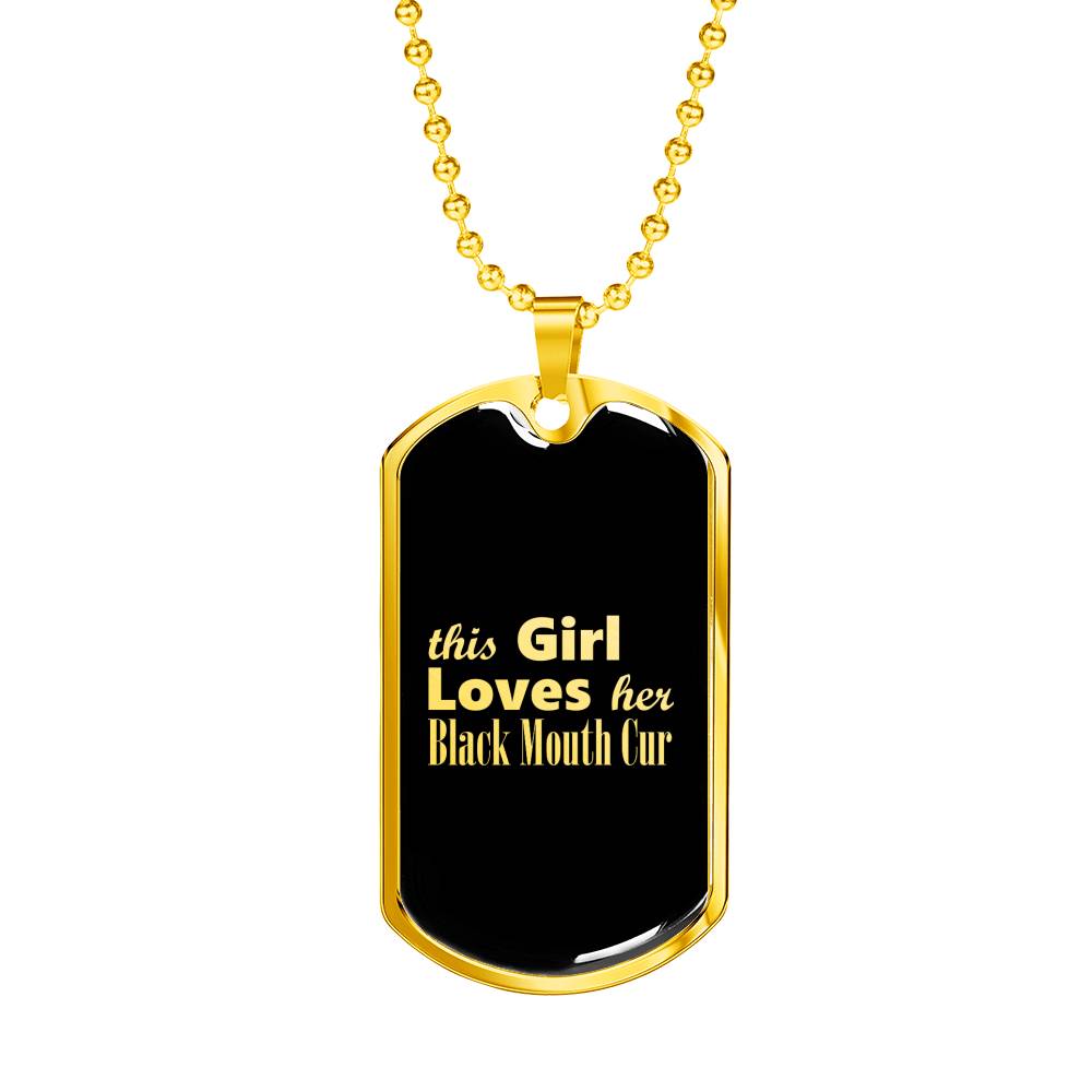 Black Mouth Cur v2 - 18k Gold Finished Luxury Dog Tag Necklace