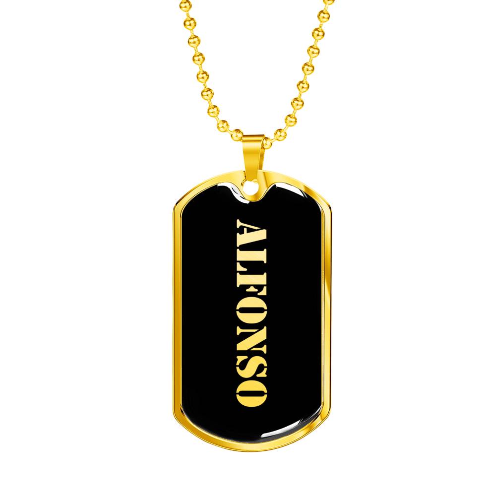 Alfonso v2 - 18k Gold Finished Luxury Dog Tag Necklace