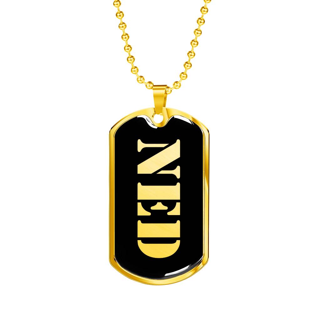 Ned v2 - 18k Gold Finished Luxury Dog Tag Necklace
