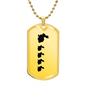 Mama Rabbit With 4 Kittens - 18k Gold Finished Luxury Dog Tag Necklace