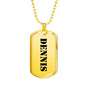 Dennis - 18k Gold Finished Luxury Dog Tag Necklace