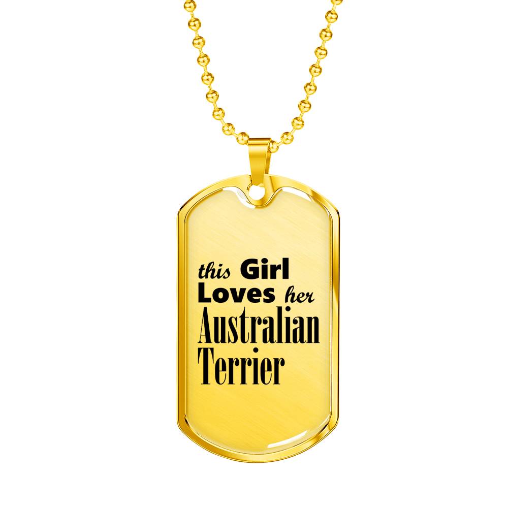Australian Terrier - 18k Gold Finished Luxury Dog Tag Necklace