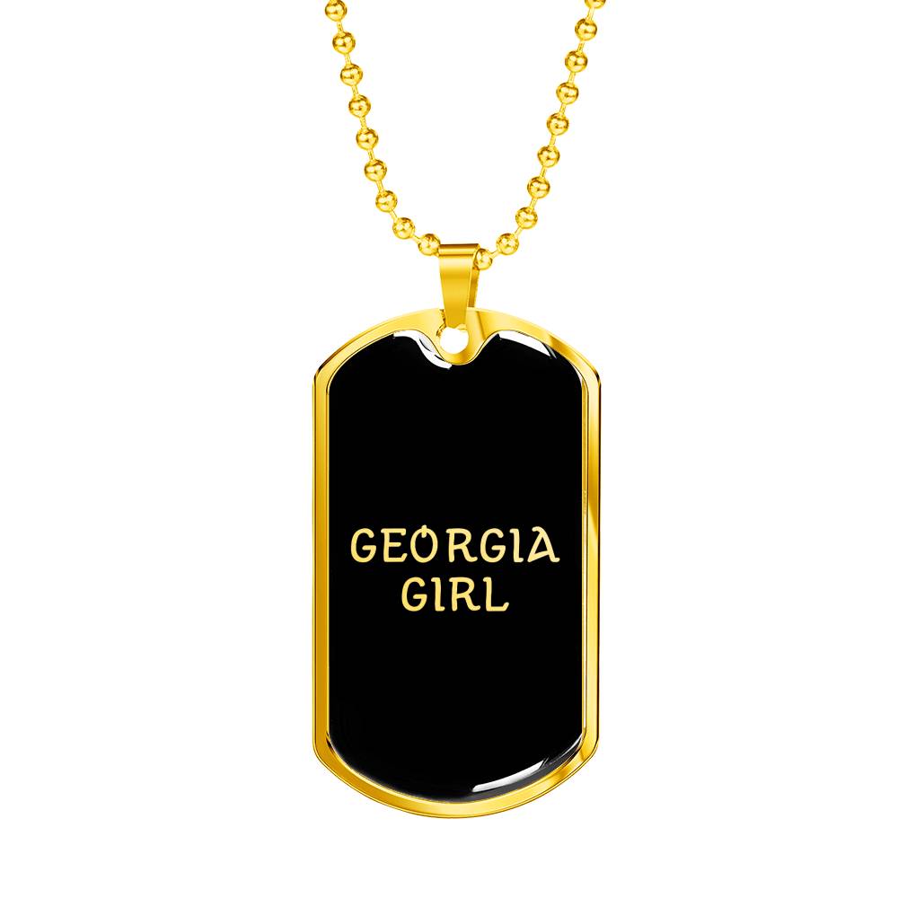 Georgia Girl v2 - 18k Gold Finished Luxury Dog Tag Necklace