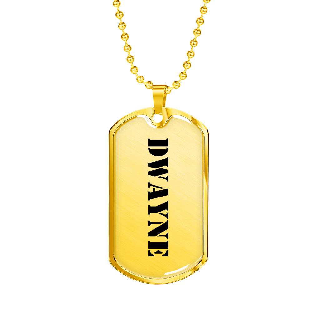 Dwayne - 18k Gold Finished Luxury Dog Tag Necklace