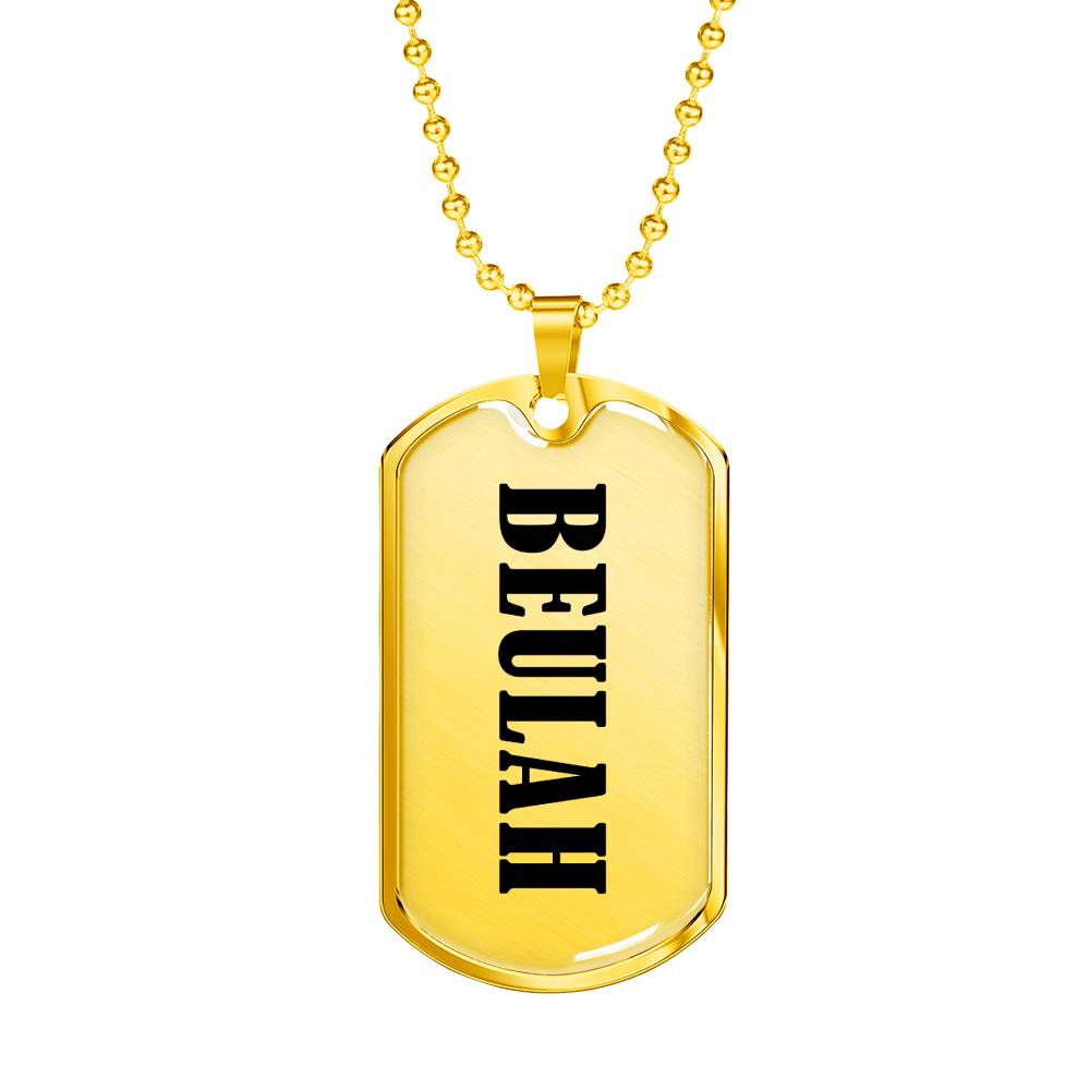 Beulah v01 - 18k Gold Finished Luxury Dog Tag Necklace