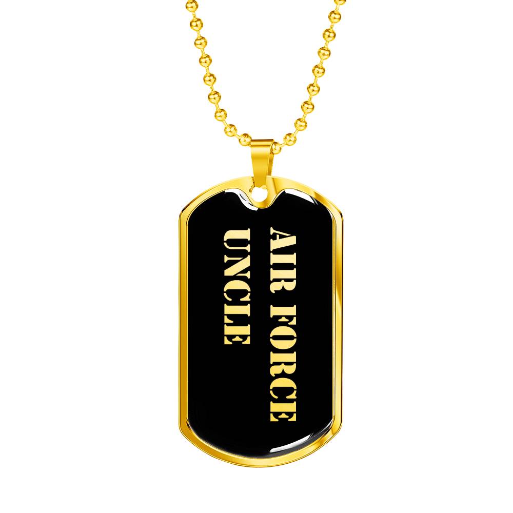 Air Force Uncle v2 - 18k Gold Finished Luxury Dog Tag Necklace