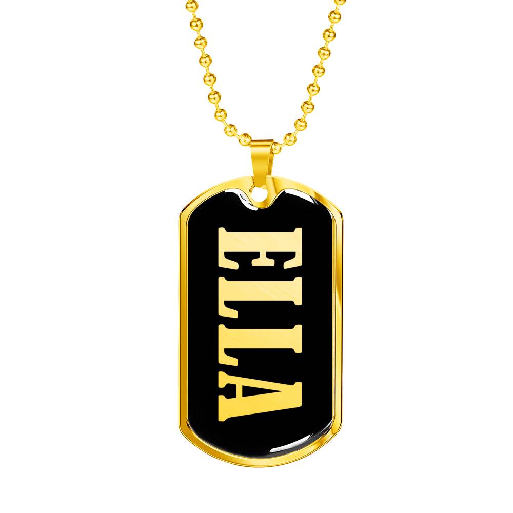 Ella v02 - 18k Gold Finished Luxury Dog Tag Necklace