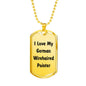 Love My German Wirehaired Pointer v4 - 18k Gold Finished Luxury Dog Tag Necklace