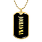 Johanna v02 - 18k Gold Finished Luxury Dog Tag Necklace