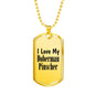 Love My Doberman Pinscher - 18k Gold Finished Luxury Dog Tag Necklace