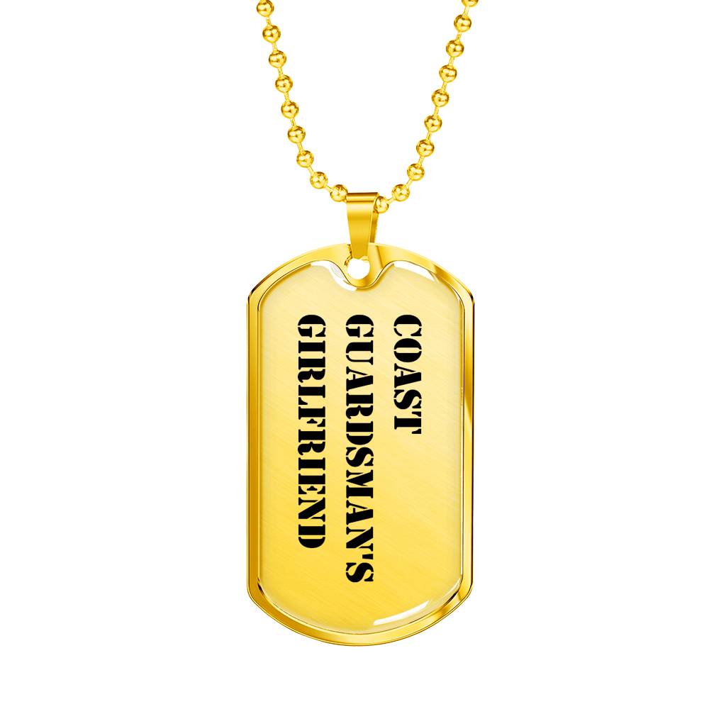 Coast Guardsman's Girlfriend - 18k Gold Finished Luxury Dog Tag Necklace